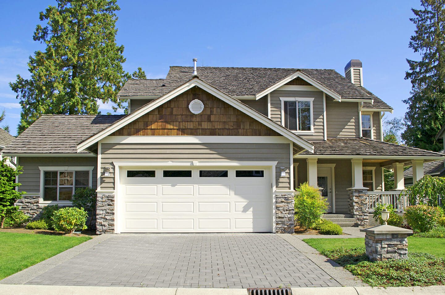 Home with Driveway and Greenery