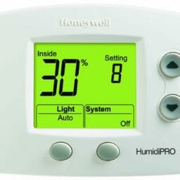 Honeywell HumidiPro Dehumidstat with backlit display on