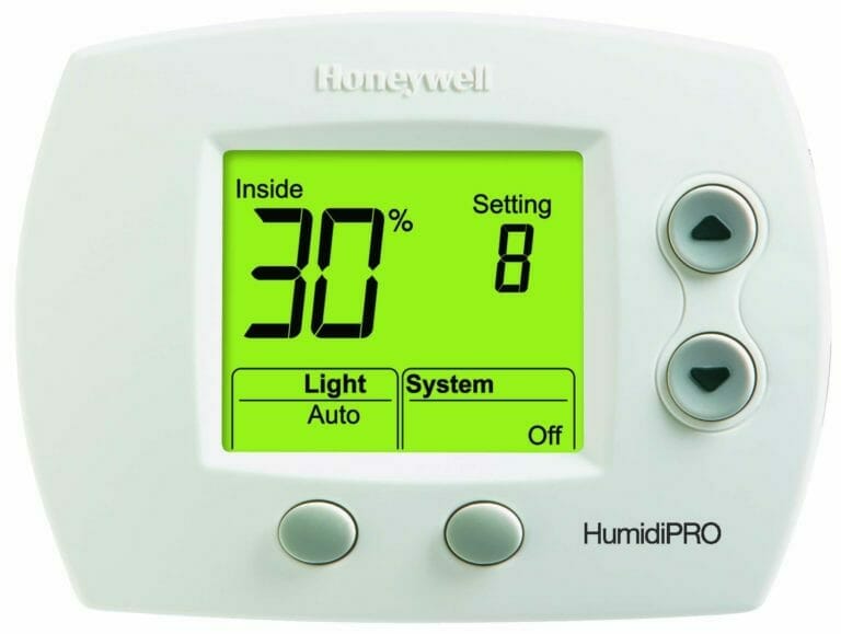 Honeywell HumidiPro Dehumidstat with backlit display on
